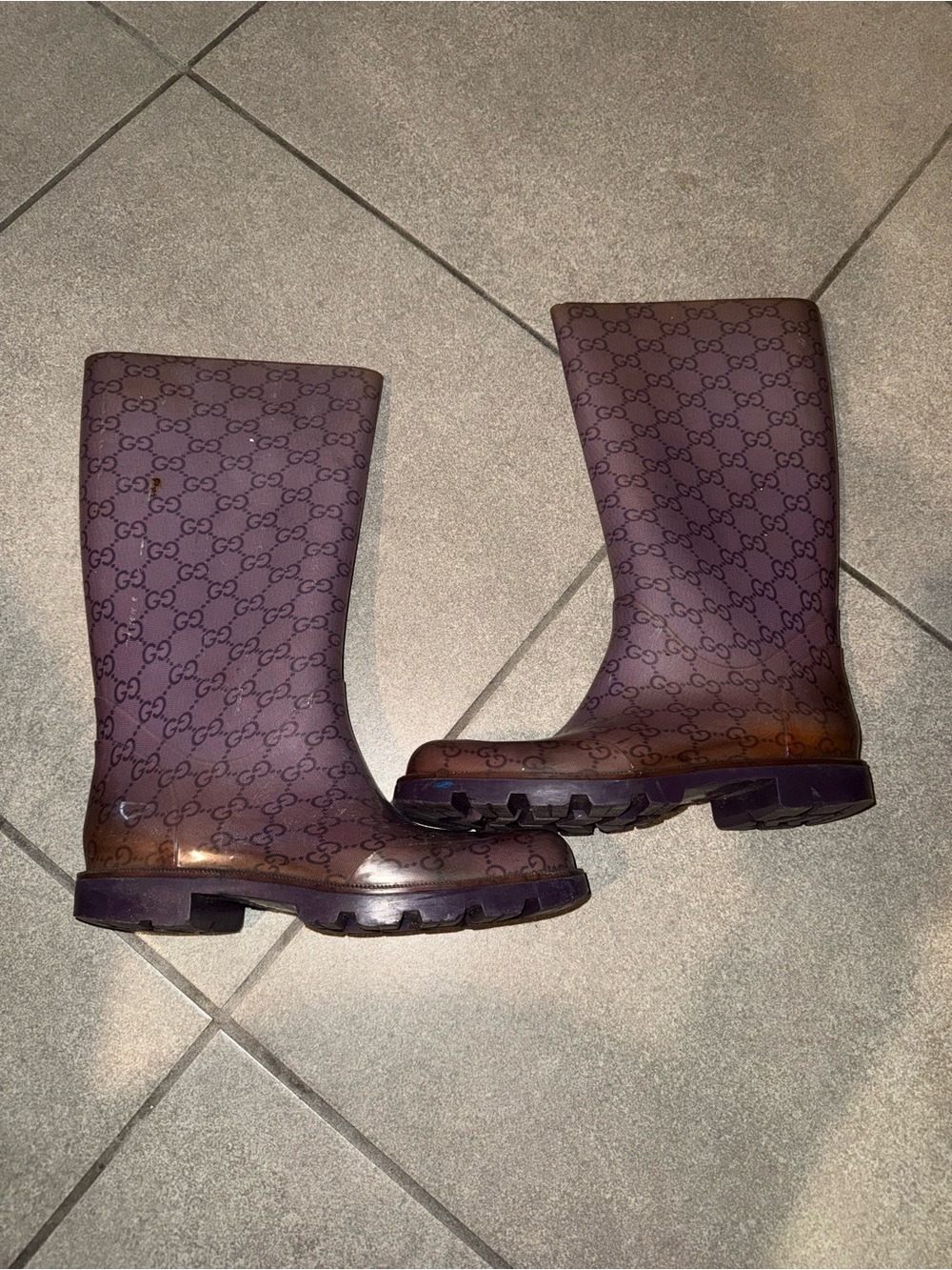 Gucci all-over GG monogram Rain Boots Size 38